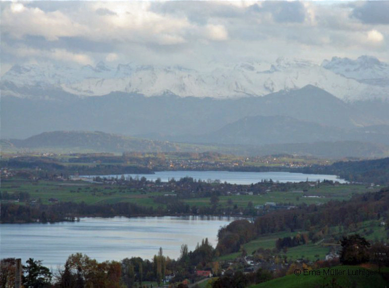 Am Hallwilersee, im Hintergrund der Baldeggersee